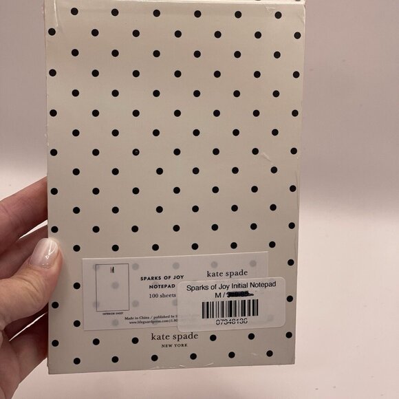Kate Spade New York Initial M Notepad Paper Pad with 100 Blank Sheets 7" x 4" - Picture 3 of 4